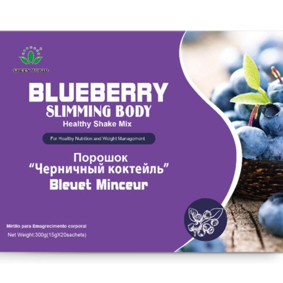 Green World Blueberry Slimming Body Health Shake Mix (20 Sachets)