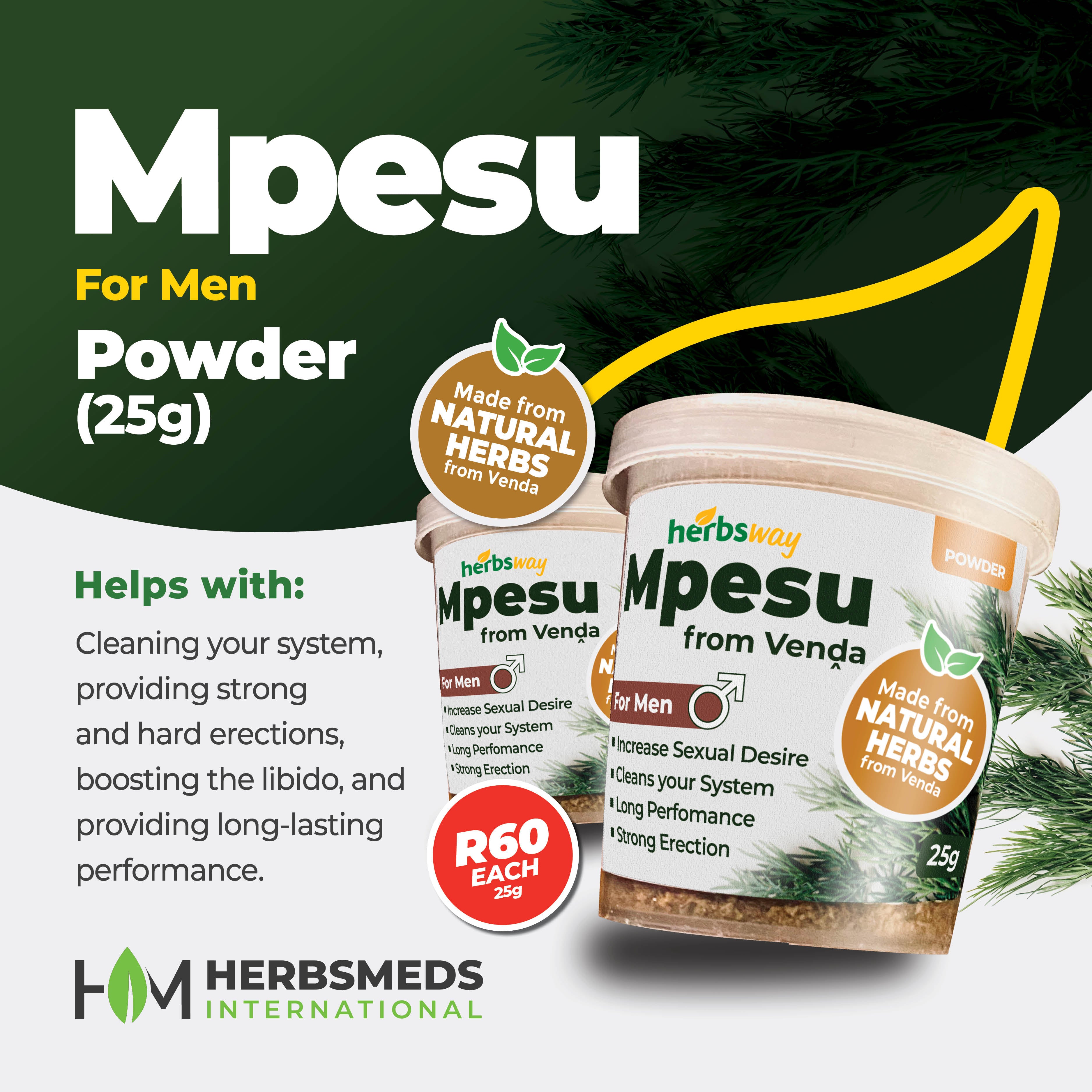 Premium Mpesu Natural Vitality Powder (25g) – Maximum Strength Male Stamina